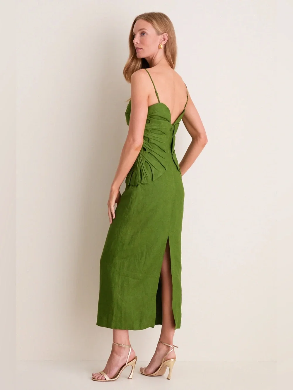 Farm Rio: Green Monstera Leaf Sleeveless Euroflax Premium Linen Maxi
Dress S - Picture 2 of 8